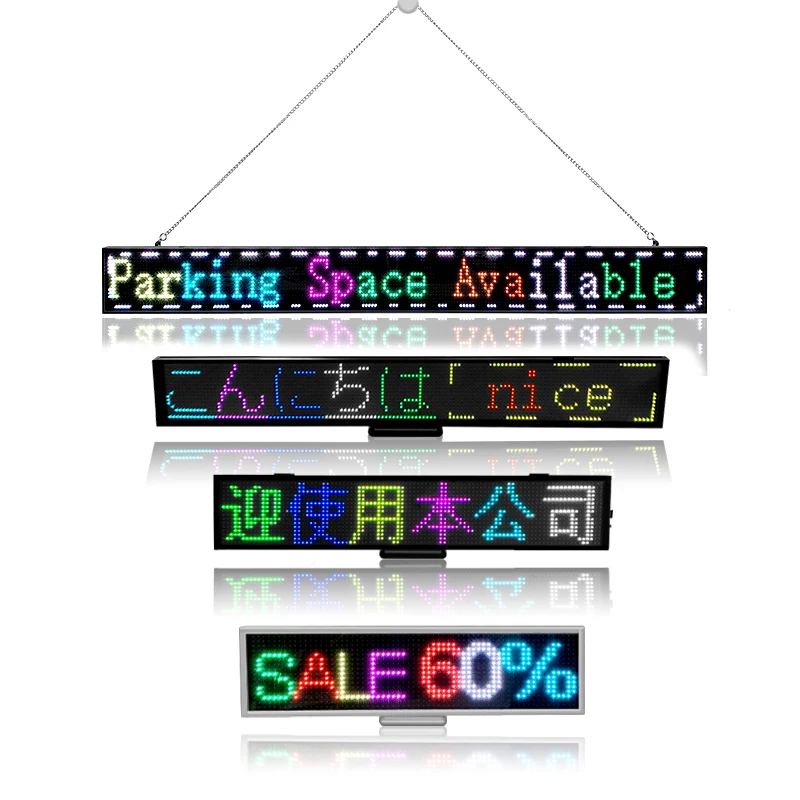 P5 Ultra thin 16*64 RGB Color Car LED sign Display Board indoor Programmable Scrolling Text Message Advertising Screen panel