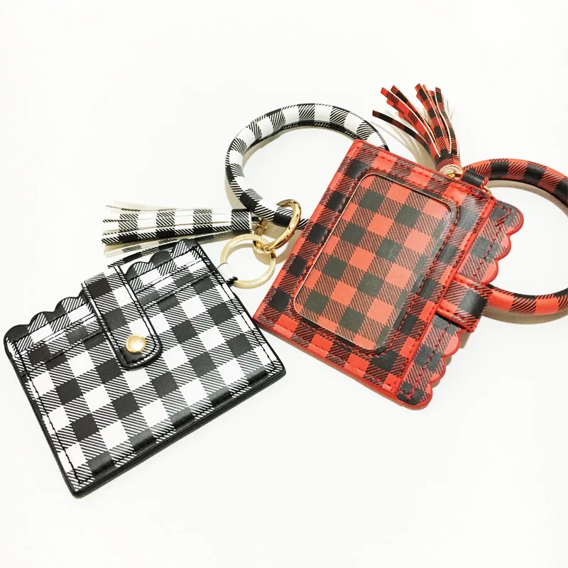 Hot Leopard Bracelet PU Leather Gift Snake Bag Card Bags Women Beaded Wristlet Hangle Wallet Bracelet Key Chain Classic