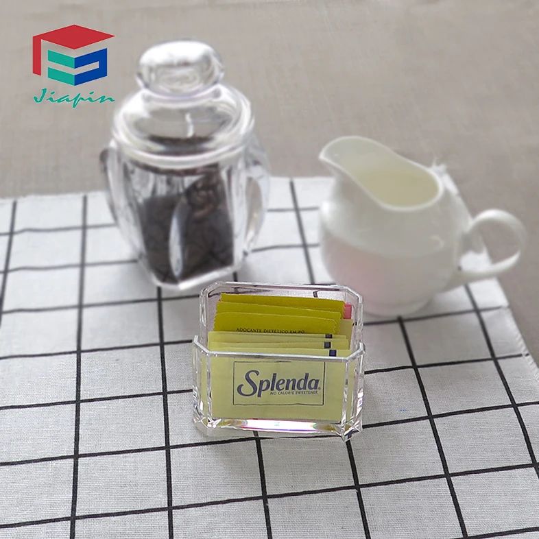 Wholesale Crystal clear plastic tea bag holder  salt bag box Sugar bag holder