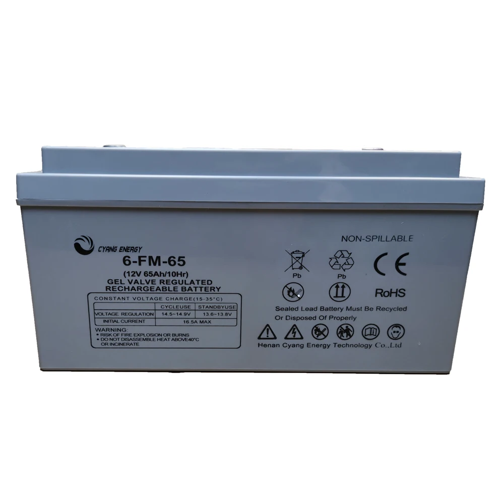 Hot sale long life GEL&AGM deep cycle  storage battery pack 12V65AH for solar system RV boats