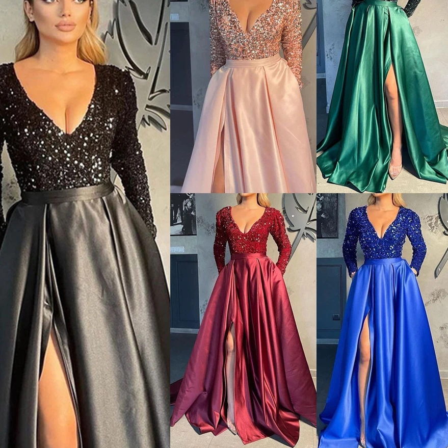 Alibaba Custom Formal Party Evening Dresses Blue Ball Gowns For Lace Long Sleeve Women Evening Dresses