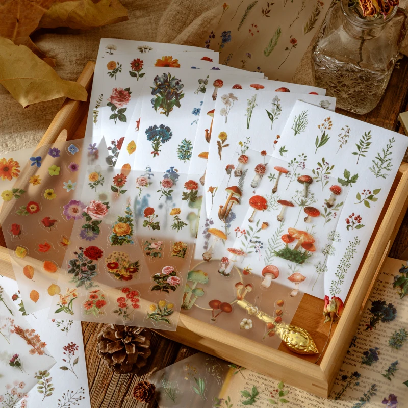 16Pcs Diary Sticker Scrapbooking Memories Collection Planner Japanese Junk Journal Kawaii Decorative Stationery Craft Sticker