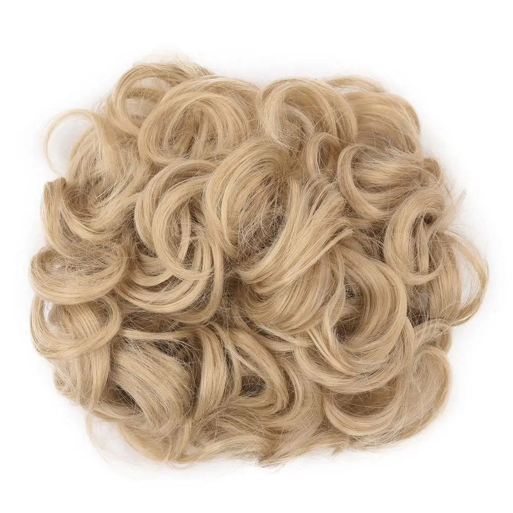 MYZYR Elastic Chignon Hairpiece Curly Messy Bun Mix Gray Natural Chignon Synthetic Hair Extension Chic and Trendy