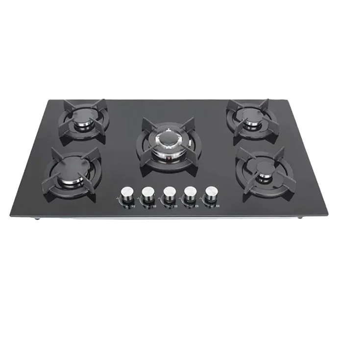 7mm 8mm Tempered Glass Gas Cooker 5 Burner Gas Hob Five Burner Built In Gas Stove