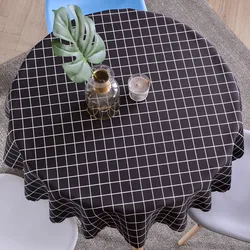 color on table cloth Waterproof round tablecloth with plaid tablecloth  table cloth textile nappe de table ronde