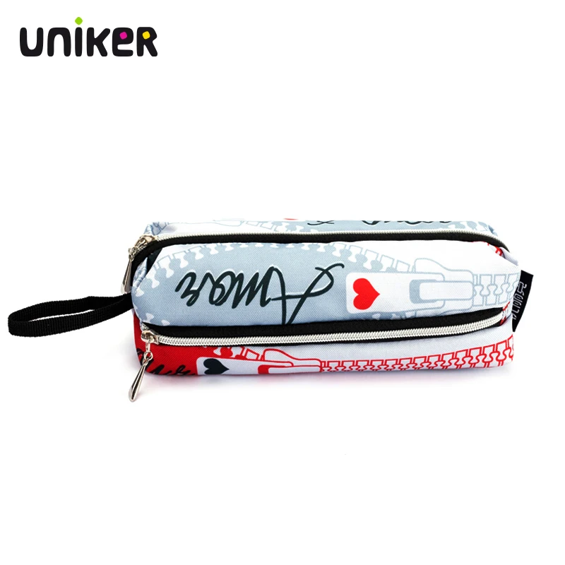 UNIKER 3 Layers Stationery Pouch Pencil Case With Pocket