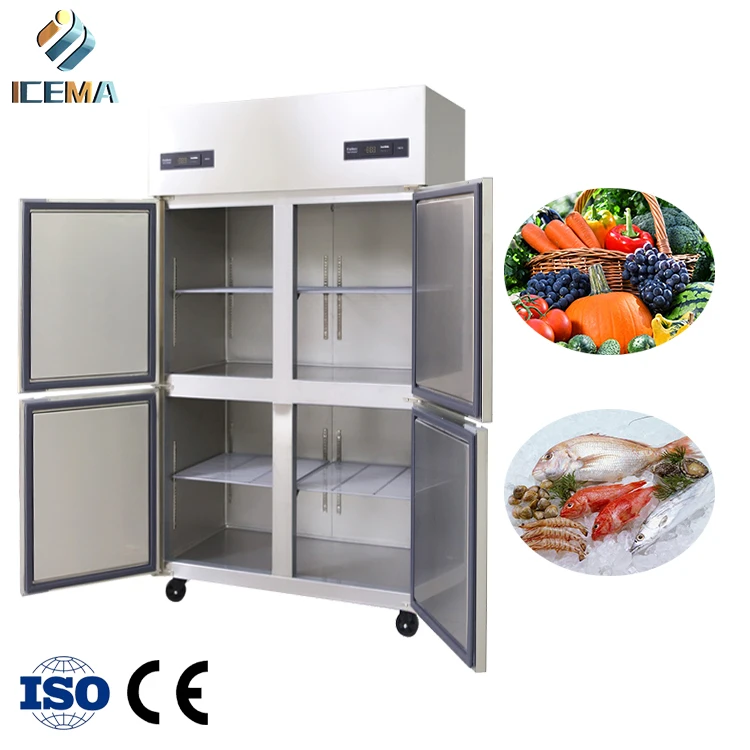 4-дверный шкаф для товарного сорта нержавеющая сталь достичь в морозильник вертикальный холодилник 790 литров объем-18 ~-0 и детей возрасте от 0 до 8 градусов