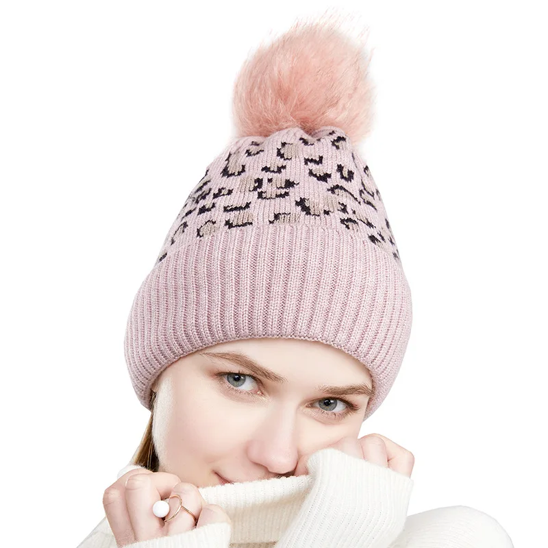 2024 New Arrival Fashion Custom Logo Wool Beanie Hat Warm Pom Pom Winter Casual Beanie Hat with pompom Jacquard Beanie