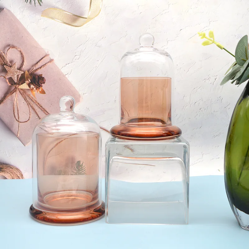 hot selling wholesale price glass dome bell candle jars with glass cover
