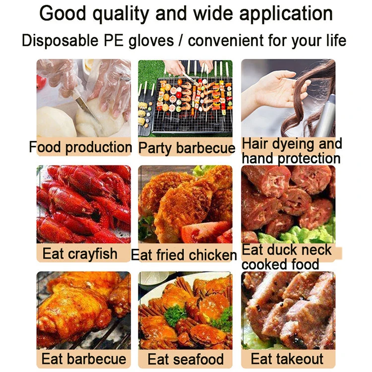 Price Best Kraft Paper Individually Packed Waterproof Restaurant Poly Disposable Gloves Transparent Barbecue Grilling Pe Gloves