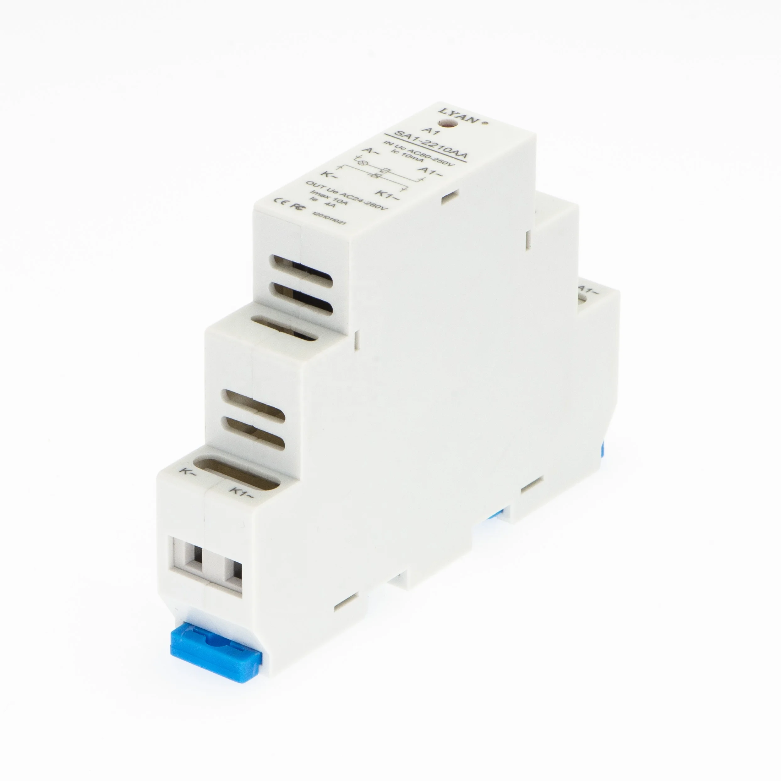 LYAN product one channel, AC24-280V/10A, AC to AC, rail type, screw, high quality solid state relay,SA1-2210AA