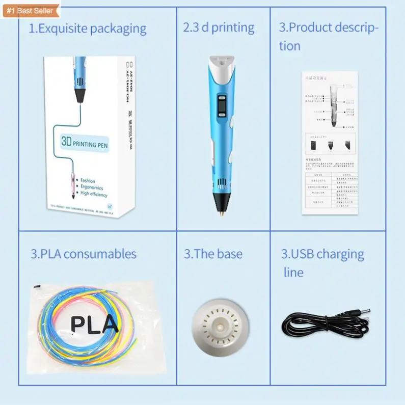 3 Doodling Druckspray 3D Printing Pen LED Display 3D Printing Service Stencil Phototype Modeling Design Smart 3D Printing Pen