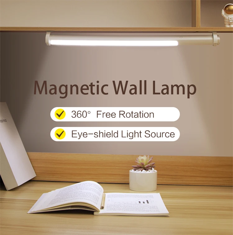 1200 mAh Rechargeable Lithium LED Wall Lamps Rotatable Lithium Battery Magnetic Holder Lamp USB Cable Charging Kitchen Light