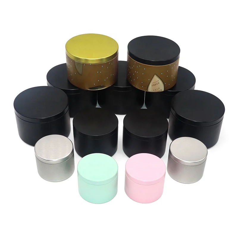 Wholesale Luxury Soy Wax Tin Cans for Candles Scented Candle Tins With Lid 8oz 2oz 4Oz 16Oz Seamless Metal Candle tins