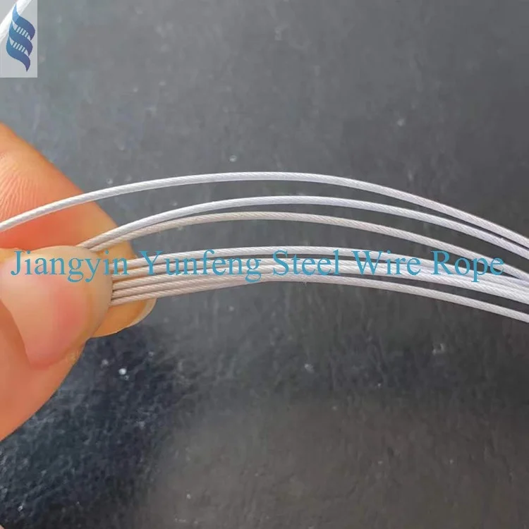 Clear Color With Nylon Coated SUS 304 Steel Wire Rope 7*7-0.6-0.8mm for the Manufacture of Fishing Leaders