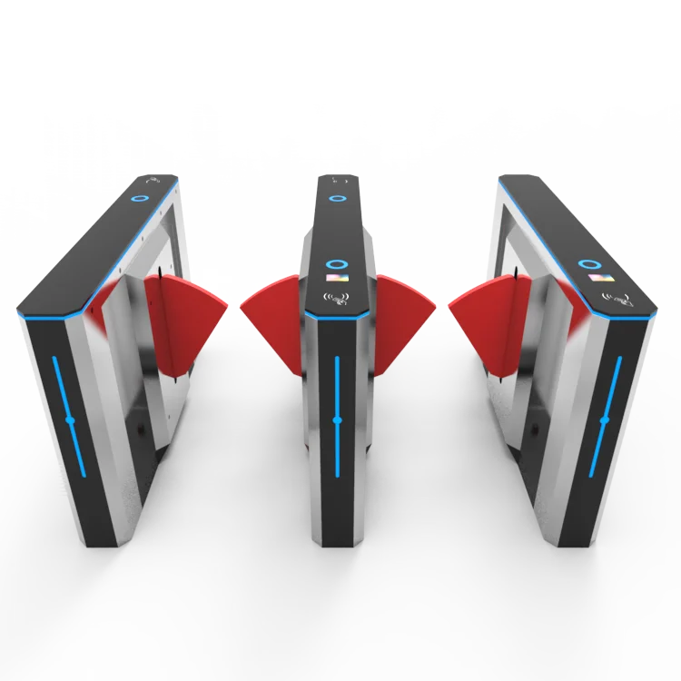 Flap turnstile with ticket system flap barrier gate use for office building entrance