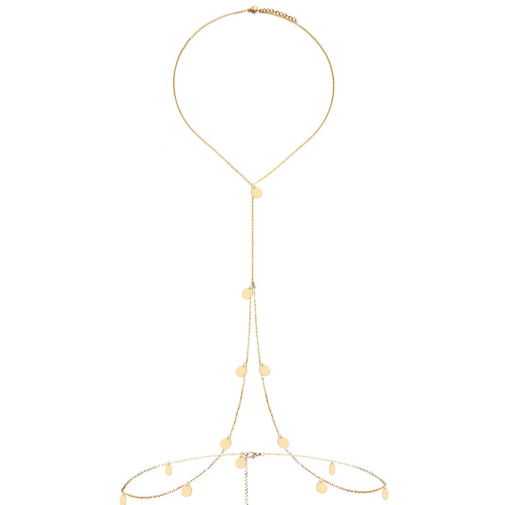 Minimalist Stainless Steel Wholesale Beach Bikini Full Neck Body Chain Belly Waist Chains Sexy Thong Jewelry