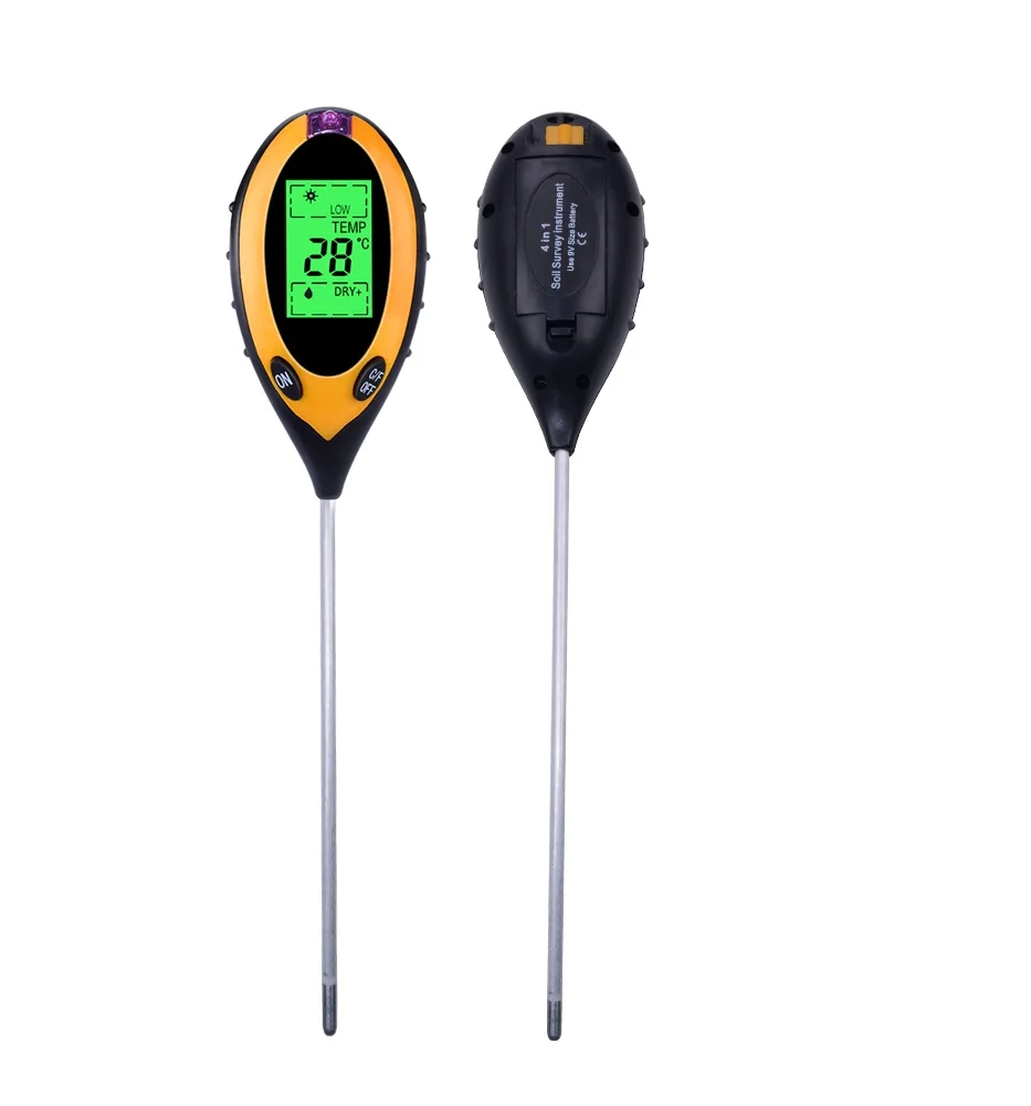TPH01803 4 in 1 Digital Moisture/Temperature/Sunshine PH Soil Meter with LCD Display Tester