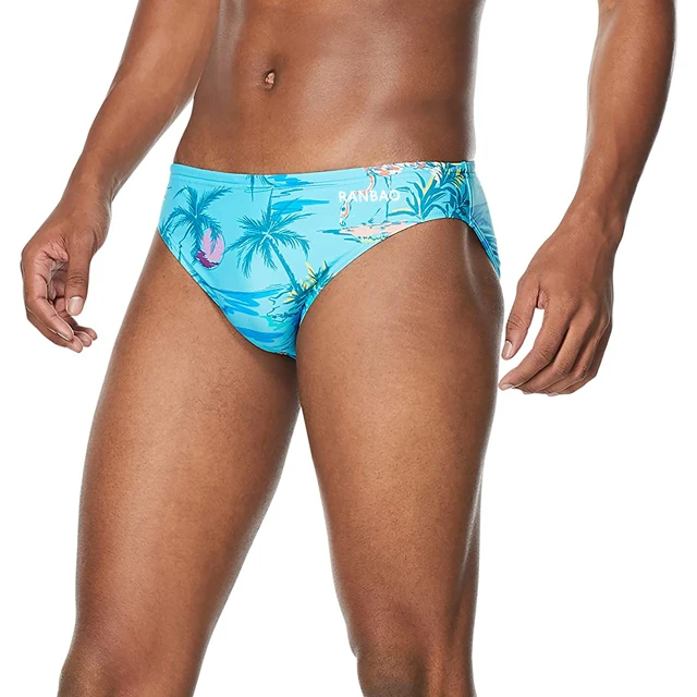 New Style Printed Cool Fancy Male Swim Briefs Custom Sexy Comfy Mens Fitness Swimwear Swimming Briefs