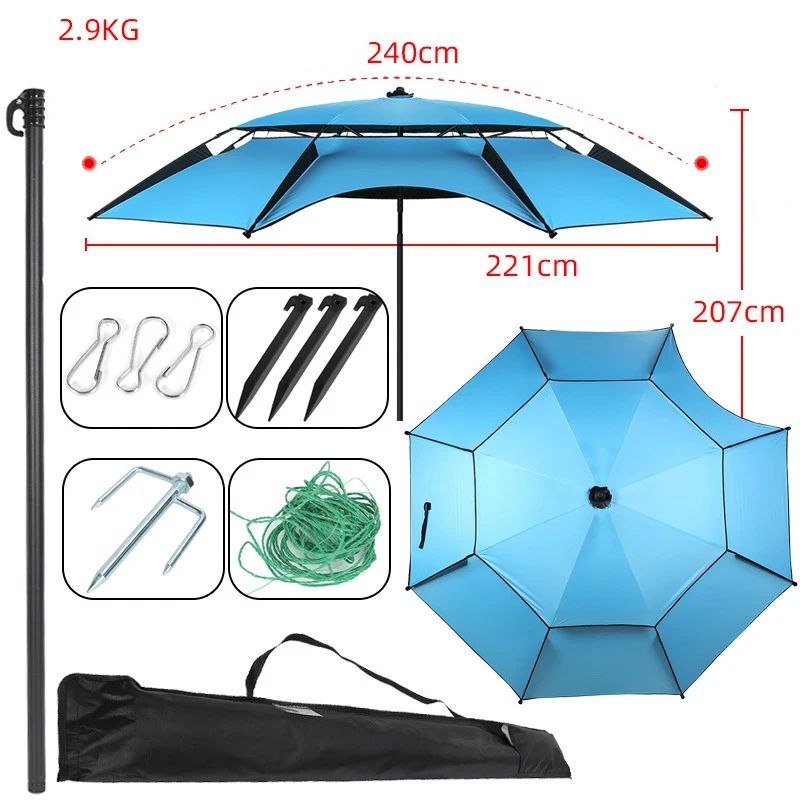High quality Printed camping Umbrella Fishing Fiberglass Beach Umbrellas Fishing Umbrella