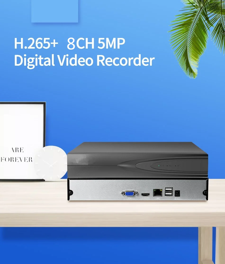  H.265 8CH сетевой видеорегистратор CCTV Security NVR с IP-камерами 8*4 МП/4*5