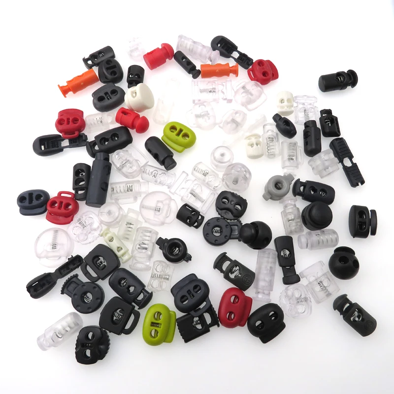 
Оптовая продажа, недорогая Черная Овальная форма, двойное отверстие, пластиковый шнур, стопор для наушников 