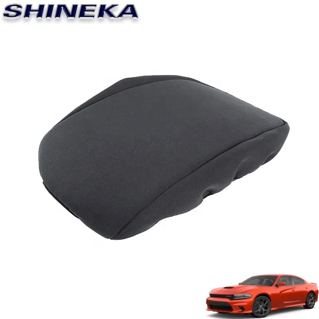 Black Car Interior Accessories Center Control Armrest Box Cover Trim for Dodge Charger 2015+