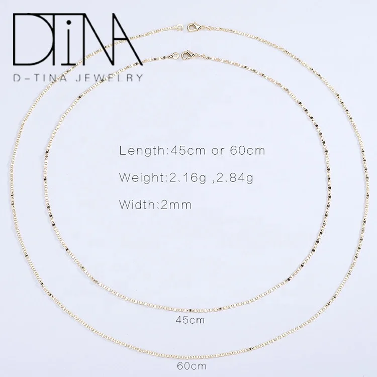 DTINA Hot Sale Gold Plated Necklace 18k Gold Plated 45cm + 60cm Chain