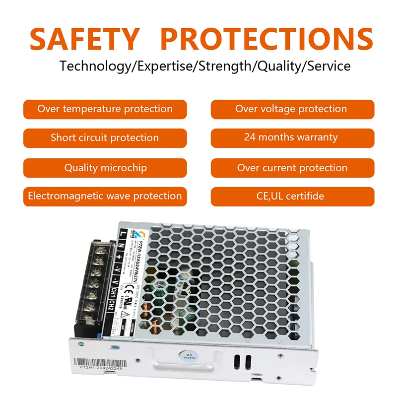 SMPS Smart 4G Original C-60-24 60W 72W 24V 2.5A AC-DC Single Output Industrial DIN Rail Switching Power Supply