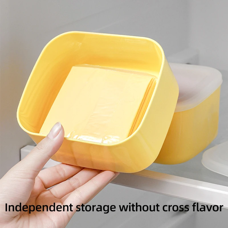 Plastic Refrigerator Storage Cheese Box Portable Custom Logo and Packing Cheese Preservation Storage Box