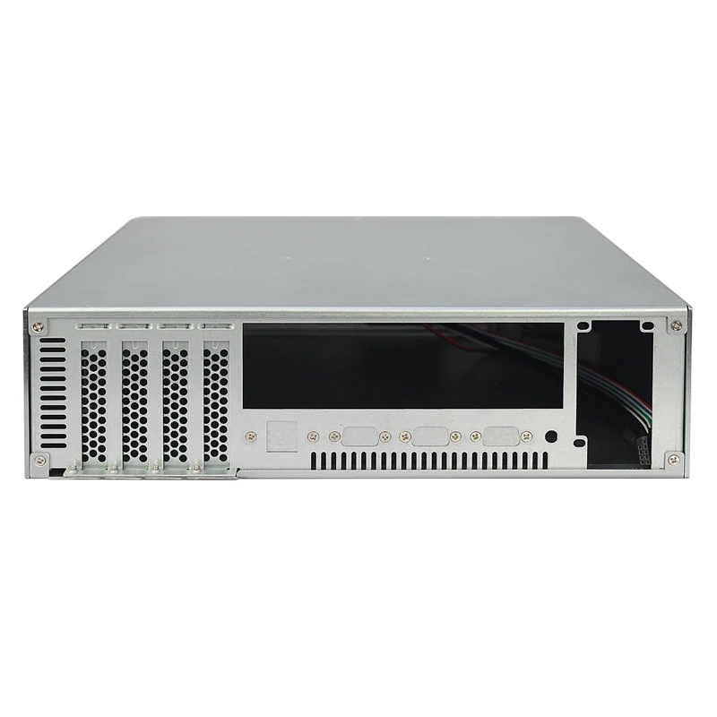 Silver micro-itx pc 2u server case for 5G technology m atx server chassis 300mm depth