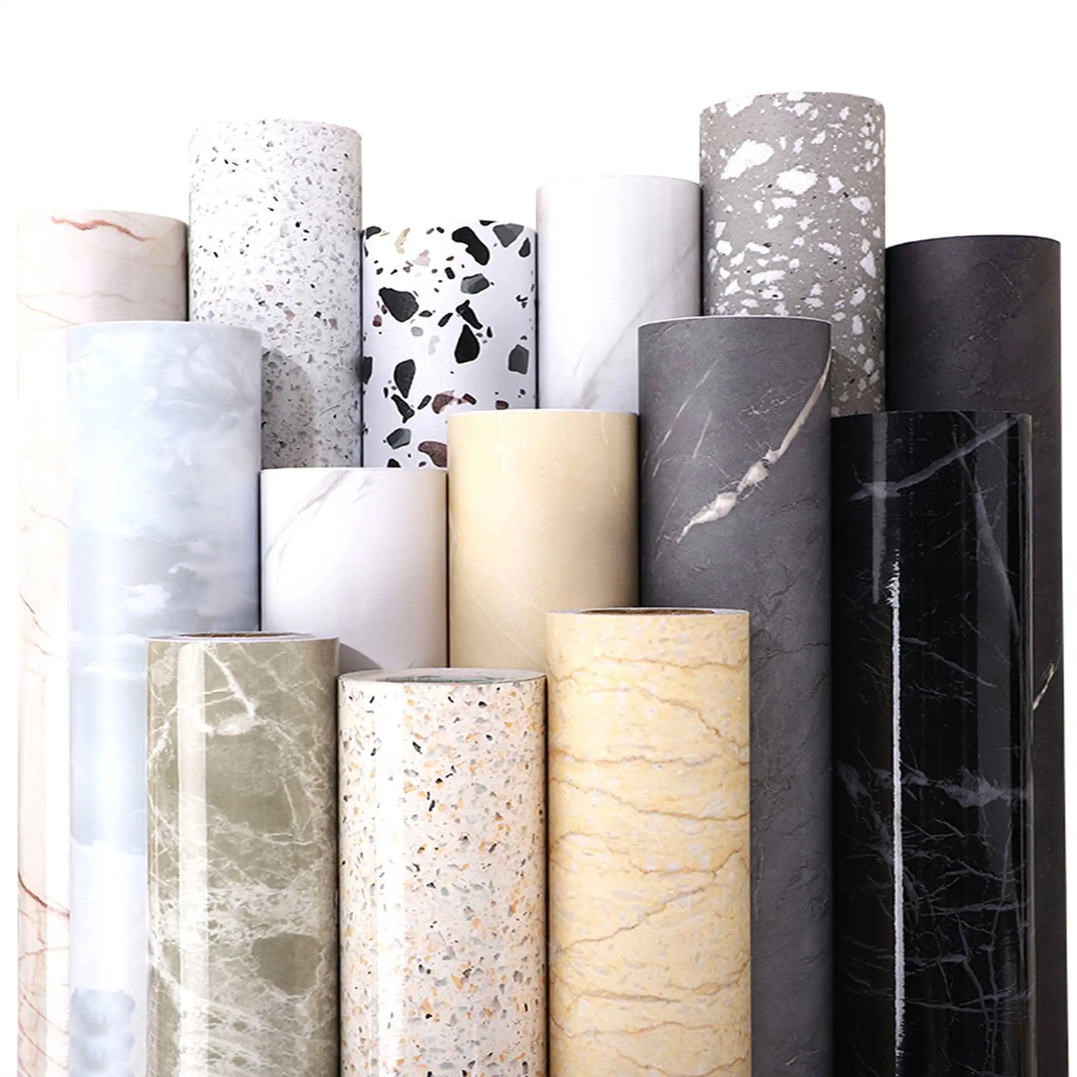 New Designs Glossy Pvc Self Adhesive Decorative Film Vinyl Cupboard Decoration China Manufacture Marble Wallpaper