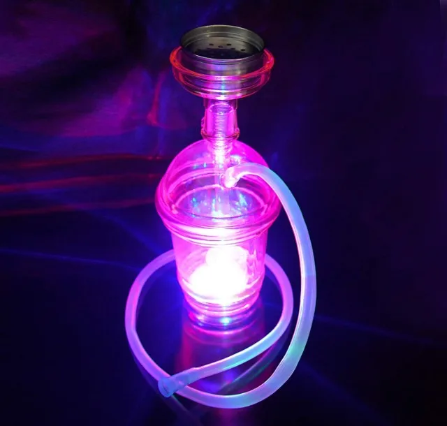 Luxury Hookah Lighter Cup Design LED Light 1 Hose Hookah with Accessories Set Shisha a Complete Set