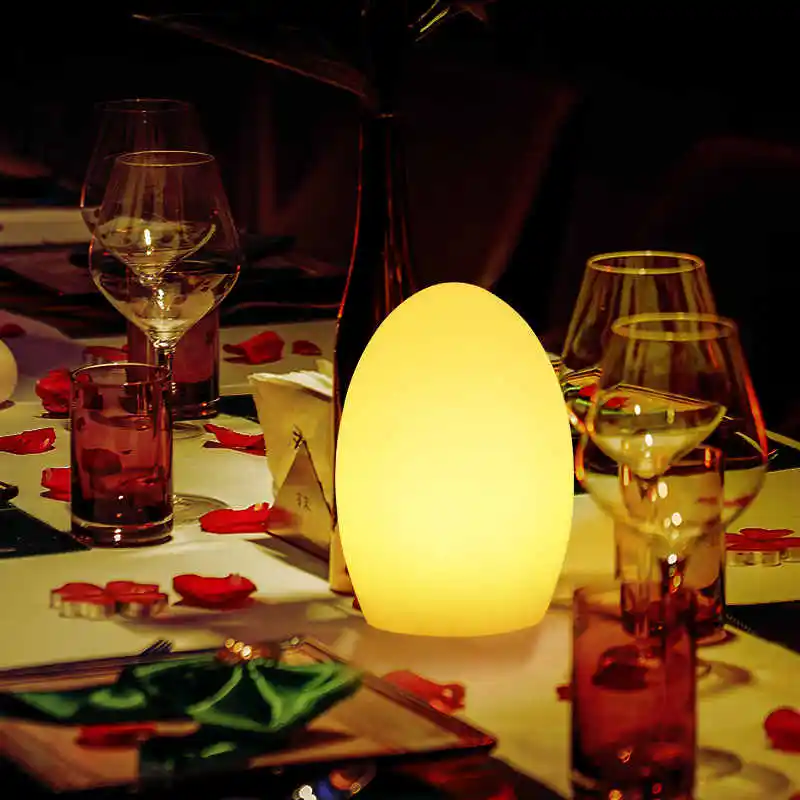 OEM Modern Top Atmosphere Lamp Home Decor Egg-Shaped Cordless Magnetic Suction Charging Portable Decorative Garden Table Lamp