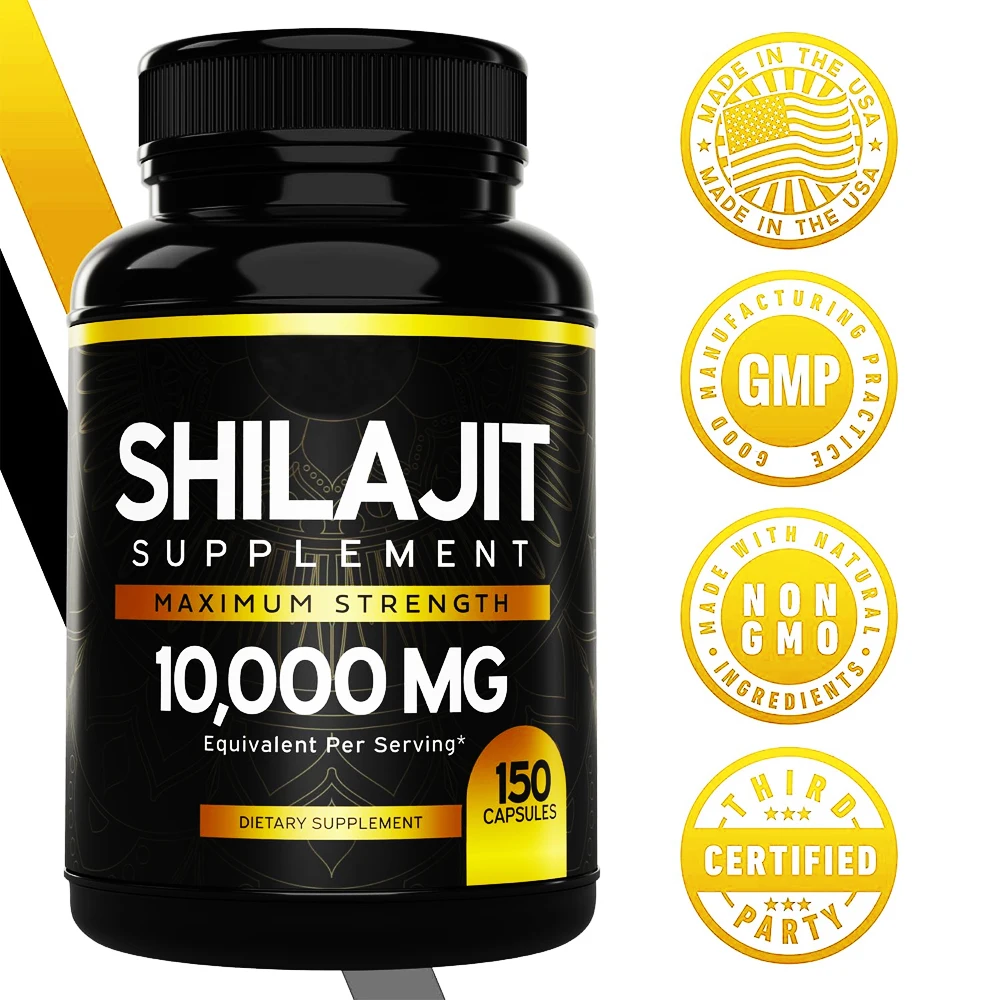 Shilajit Supplement 10,000mg 150 Capsules of Authentic Shilajit Extract per Serving High in Trace Minerals No Fillers Non-GMO