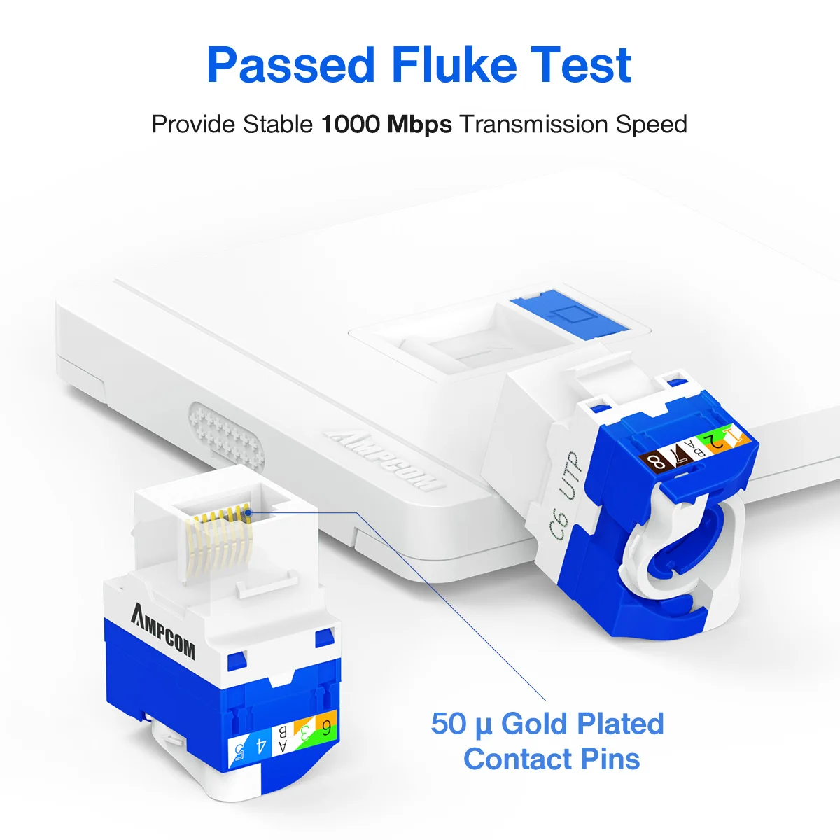 Ampcom CAt6 замочного зажима RJ45 сетевой инструмент меньше Модуль Розетка поддержка 10 Гбит PoE 4 вида цветов в