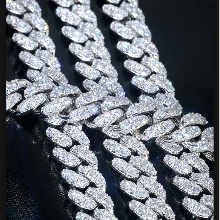 Sale 6mm single row vvs Diamond Chain S925 Silver GRA Moissanite Cuban Link Necklaces bracelets women man fine jewelry