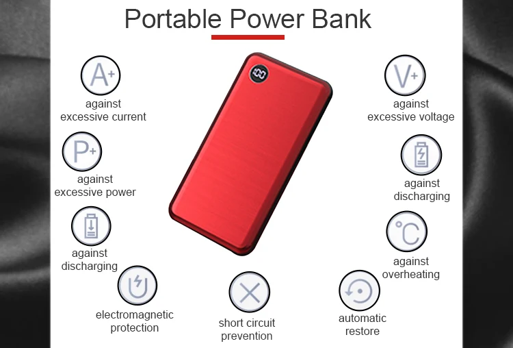 
Ice-Bingo Hot Sell 10000mah Mini Hidden White LED Light Quick Charging PD Power Banks 