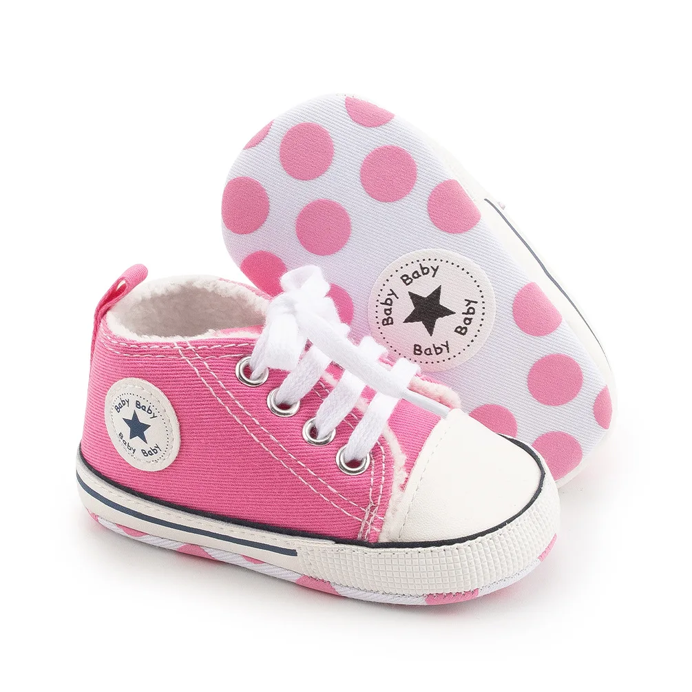 
2021 New Arrivals Wholesale Warm Fur Baby Winter Shoes Boys Girls Kids Newborn Baby Canvas Shoes Soft Infant Toddler Shoes 