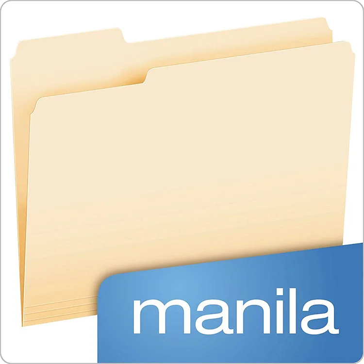 Letter size 1/3 cut tabs office stationery files and folders paper classification manila file folder for document