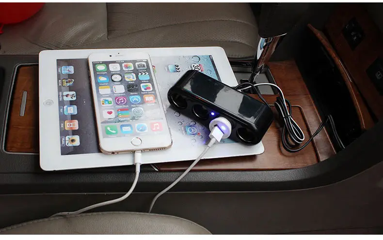 Power Supply 4 Port Multiple Power Socket Female Car Cigarette Lighter Adapter Splitter Car Charger Socket 12V 24V 80W Auto Car