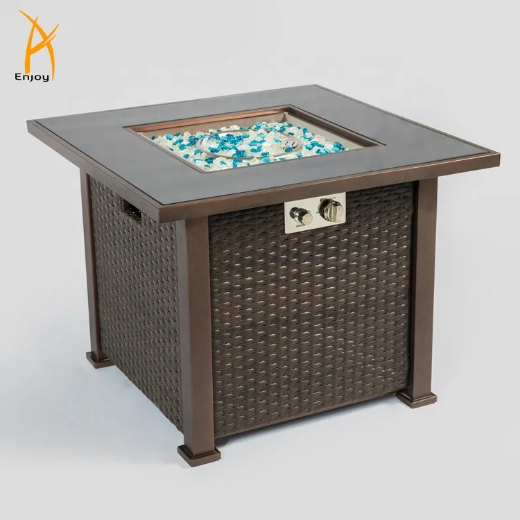 50000 BTU  Square Fire Pit Table Outdoor Gas Fire Table Propane Fire Pit Table