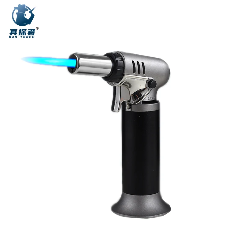 Gf907A Factory outlets high power welding kitchen metal butane lighter blow torch lighter with fuel gauge