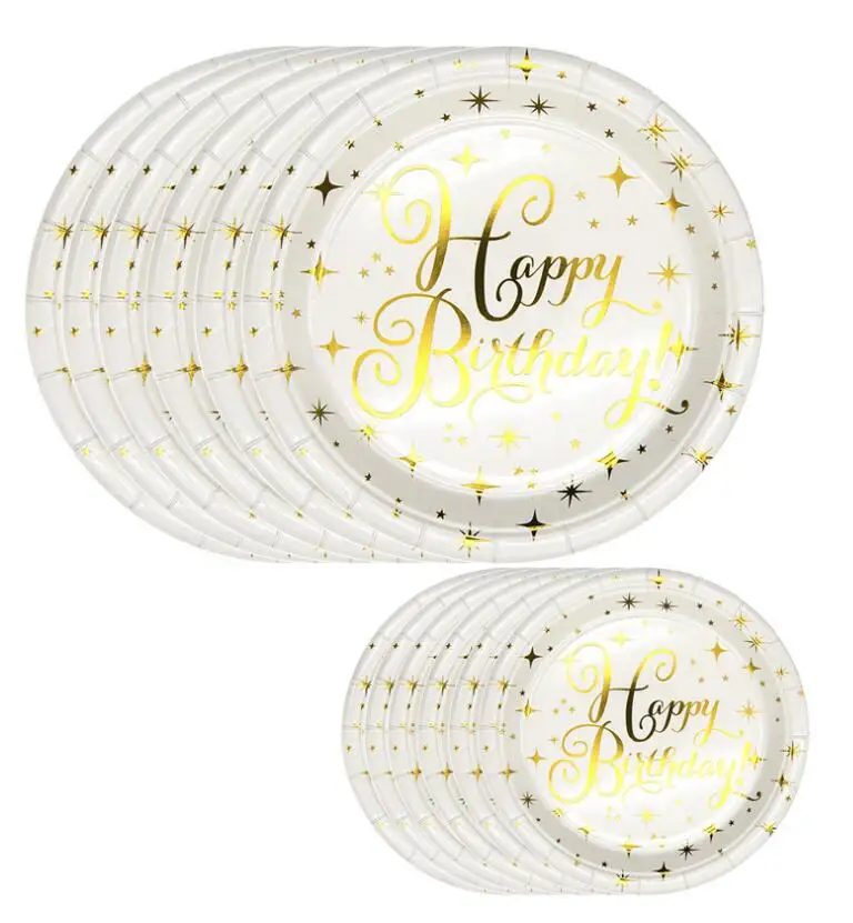 Birthday Party Supplies  Gilding  Disposable Paper Tableware kit Party Decorations for Kids