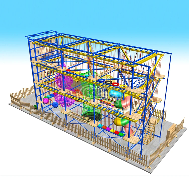 Commercial Indoor Climbing Ninja Warrior Obstacle Course Equipment for Kids