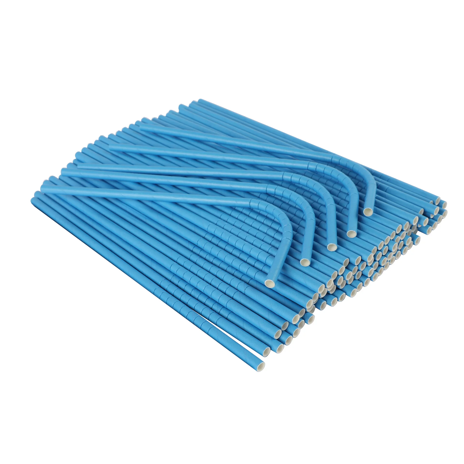 Hot Sale Dotted Colorful Sharp Or Flat End Disposable Biodegradable Paper Straws