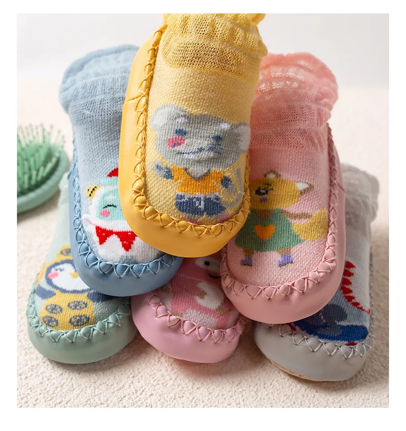 Newborn Baby Toddler Socks Shoes Long Tube Booties Mesh Kids Socks Summer Cute Kid Baby Girl Cartoon Socks