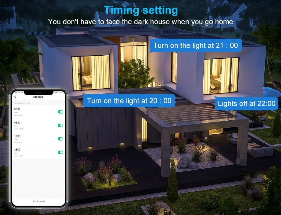 Tuya/Smart Life EU WiFi Remote Control Support Google Home Alexa 2200W Wall Touch Switch Smart 1 Gang Push Button Switch