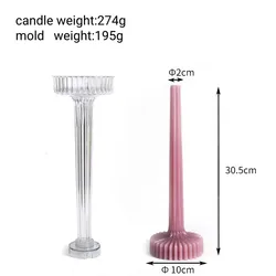 DIY Long Pole Vase Acrylic Candle Mold Stripe Plastic Pillar Candle Mould vase Cylinder Moulds for Candle Making