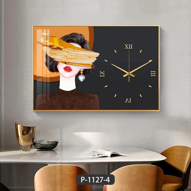 HUAMIAO Modern Beautiful Crystal porcelain Wall Art Dining Room Clock High Quality Fashion Mural Decorative Painting Home Decor